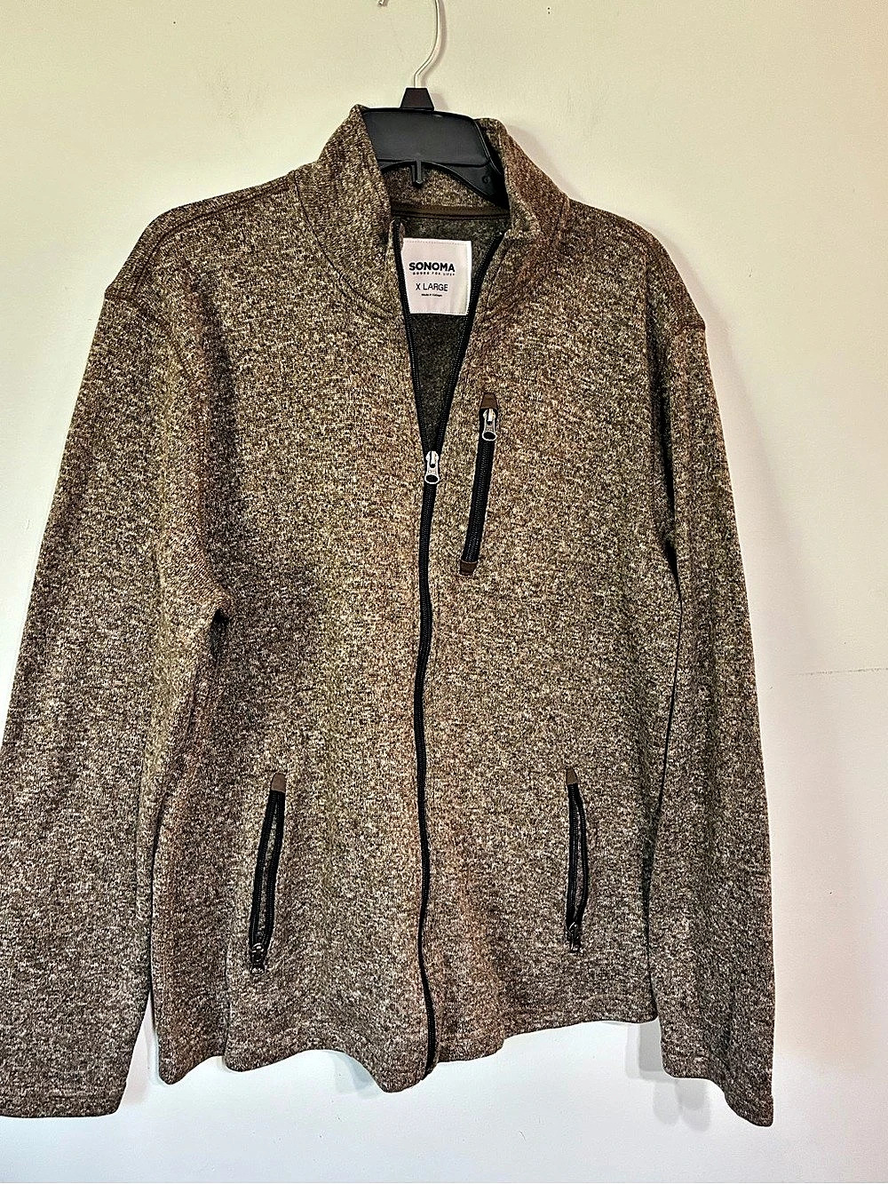 Sonoma Men's Full-Zip Jacket Brown XL Like New